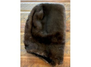 Vintage Mink Fur Had With Black Velvet Lining