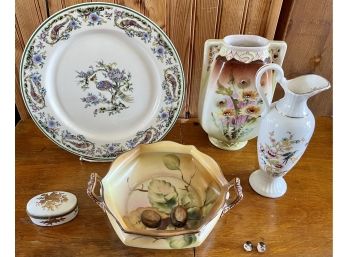 Collection Of Hand Painted Pottery Including Nippon, Ballyporeen, Austria, Shenango, & More