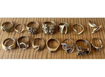 Vintage Collection Of Brass Cast Rings Sizes 4 To 9 (3 Of 6)