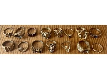 Vintage Collection Of Brass Cast Rings Sizes 4 To 9 (4 Of 6)