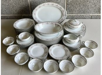 Noritake Glenwood 5770M Pattern Set For 8 - Dinner Plates, Cups, Saucers, Side Plates, And Serving Dishes