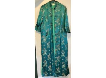 Made In China Size Women's Large Satin Embroidered Robe With Birds And Floral Motif