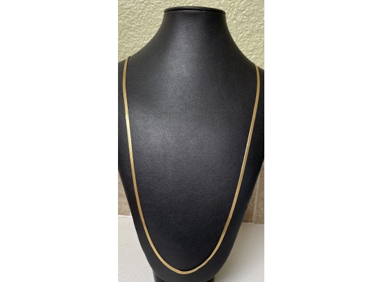 14k Gold 30' Herringbone Necklace - Weighs 12.2 Grams