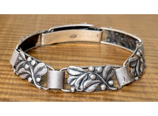 John Lauritzen Denmark Vintage Sterling Silver 7' Panel Bracelet - Weighs 14.5 Grams