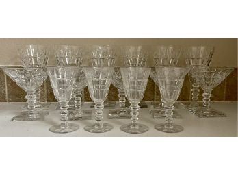 Lot Of Hawkes Crystal Glassware (as Is) - Goblets, Plates