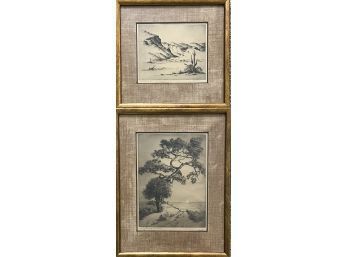 (2) Vintage Signed Lithographs In Frames - Along The Gulf Of Mexico And Desert Canyon