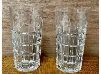 (2) Antique Hawkes Crystal Drinking Glasses