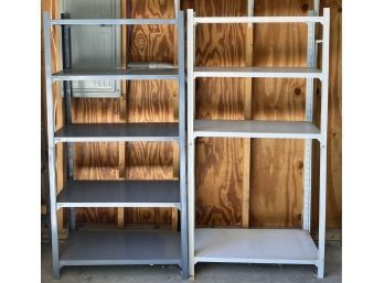 Pair Of Metal 60 Upright Storage Shelves