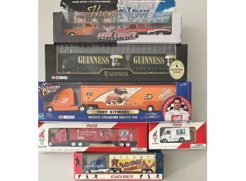 (6) Assorted Die-cast Vehicles (new In Box) - Road Champs, Corgi, Winners Circle, Coca-cola, And Matchbox