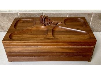 Vintage Carved Wood Rose 2-drawer Dresser Box