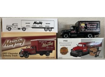 (4) Maytag Die-cast Vehicles - (3) In Original Box - 1937 Chevrolet Delivery, 1955 Diamond-T