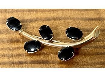 14k Gold And Black Onyx 1.75' Pin - 2.7 Grams Total