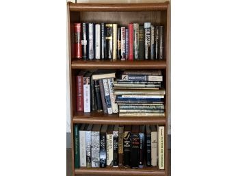 Vintage Oak And Veneer Book Shelf With Assorted Hardback Books