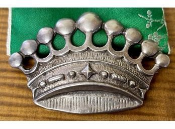 Vintage Sterling Silver Crown Pin - 28.8 Grams