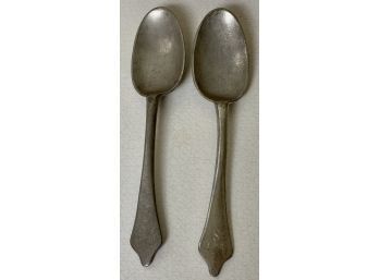 (2) Rare Vintage Berg IG Pewter Serving Spoons