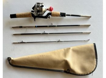 Vintage Zebco Pack  Rod Model 610 6ft Fishing Rod With Soft Case