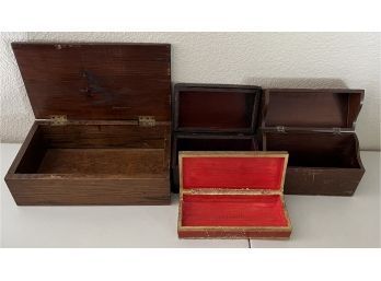 (4) Vintage Antique Small Wooden Boxes