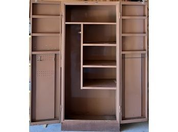 Vintage Brown 2-door Industrial Metal Cabinet