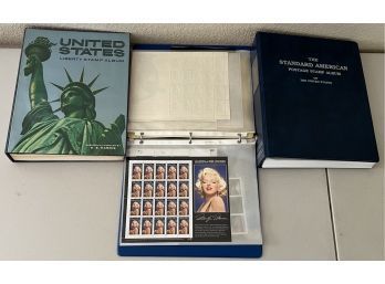 (3) Assorted Stamp Binders With Stamps - United States Liberty, Standard American Postage, And Commemorative