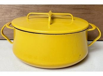 Vintage Yellow Enamel Dansk Designs France Cobenstyle Lidded 12' X 4' Pot