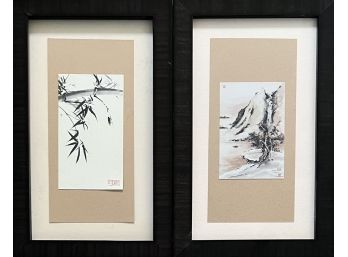 (2) Small Japanese Prints In Frame