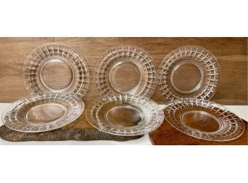 (6) Antique Hawkes Crystal Side Plates