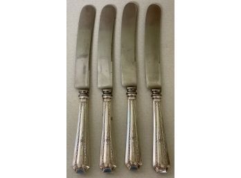 (4) Antique Sterling Handled Dinner Knives With Stainless Steel Tops - 252.9 Grams Total