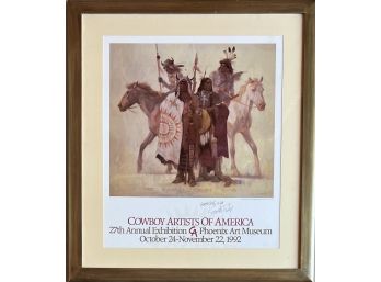 Signed Kenneth Riley The Algonquian Family Poster Cowboy Artists Of America 1992