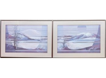 Mulberry Moon Signed Limited Edition Two Piece Print Set By Mary Ann Ginter With COA 26 Out Of 40 AP