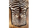 Vintage Felted Zebra Hide Skin Rug 68' X 110' With Tail