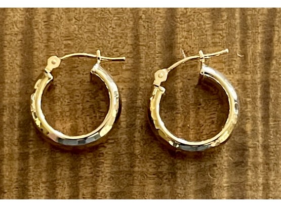 Pair Of 14k Gold Hoop Earrings - 1.1 Grams Total