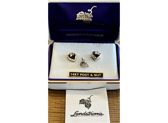 Landstroms 14k Gold Post And Nut Black Hills Gold Earrings With (1) Extra Earring