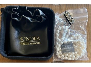 Strand Of Honora Freshwater Pearls With Sterling Silver Clasp NIB
