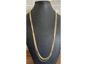 Veronese 18K Gold Over Sterling Silver 100' Necklace  With Bag