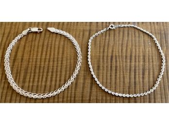 (2) Sterling Silver Designer Link Bracelets - (1) Milor Italy - 8.7 Grams Total