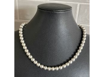 Sterling Silver 16' Ball Bead Necklace - 21.3 Grams Total