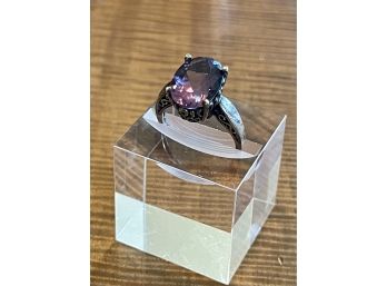Kabana Sterling Silver And Large Amethyst Ring Size 8