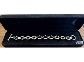 925 Sterling Silver Heavy Link Bracelet - 7' Long - Total Weight 29.3 Grams