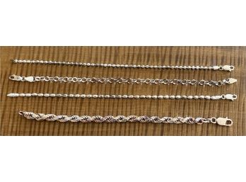 (4) Sterling Silver Italy Milor Custom Link Bracelets - 33.1 Grams Total
