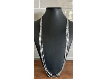 Sterling Silver Milor Italy 120' Silver Bead Necklace - 43.3 Grams Total