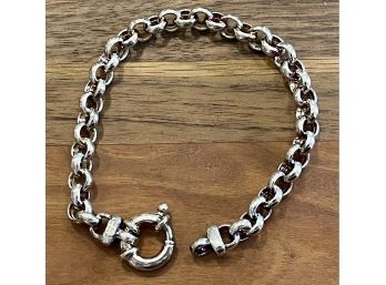925 Sterling Silver Milor Italy Heavy Link Bracelet - 7' Long - Total Weight 15.7 Grams
