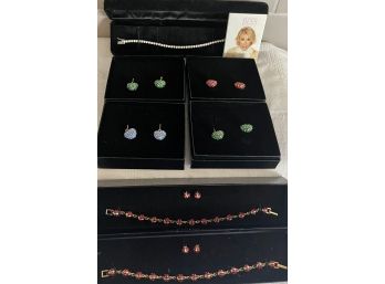 Collection Of Joan Rivers European, Crystal Earrings, Ladybug Bracelets And Earrings, Crystal Tennis Bracelet