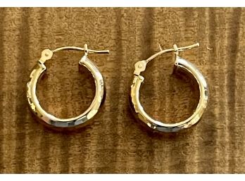 Pair Of 14k Gold Hoop Earrings - 1.1 Grams Total