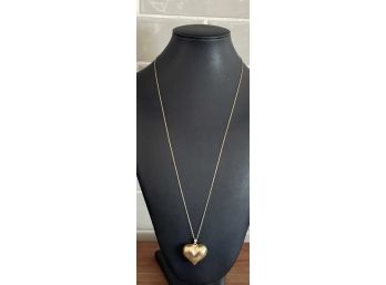Hana 14k Gold Chain And Heart Pendant 24' Necklace - 3.6 Grams Total