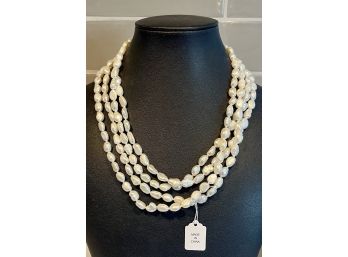 70' Strand Of Freshwater White Pearls