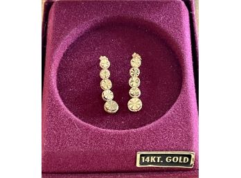 Beverley Hills Gold 14k Post Drop Earrings - 2.5 Grams Total
