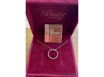 Affinity 14k White Gold And Champaign Skylit Diamond Necklace With Silver Chain In Original Box