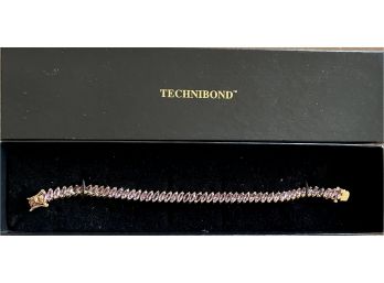 Technibond 18k Over Sterling Silver 7' Amethyst Tennis Bracelet IOB