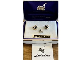 Landstroms 14k Gold Post And Nut Black Hills Gold Earrings With (1) Extra Earring