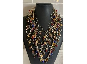 (3) Joan Rivers Gold Tone And Crystal Bead Necklaces